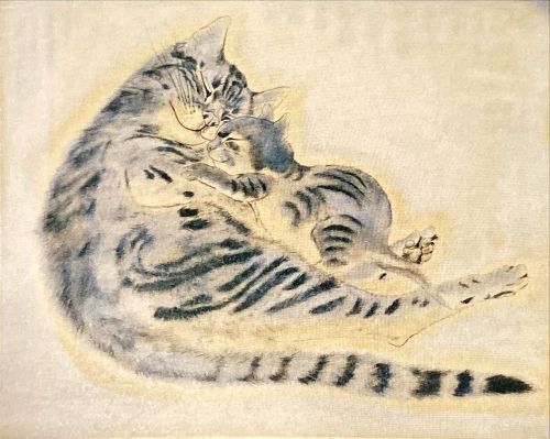藤田嗣治　「眠る親子猫　猫十態より」の買取画像
